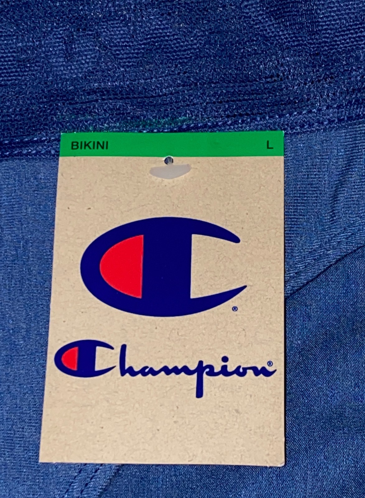 CHAMPION Wide Lace Logo Waistband Reg Navy Heather Bikini Panty Womens S M L XL