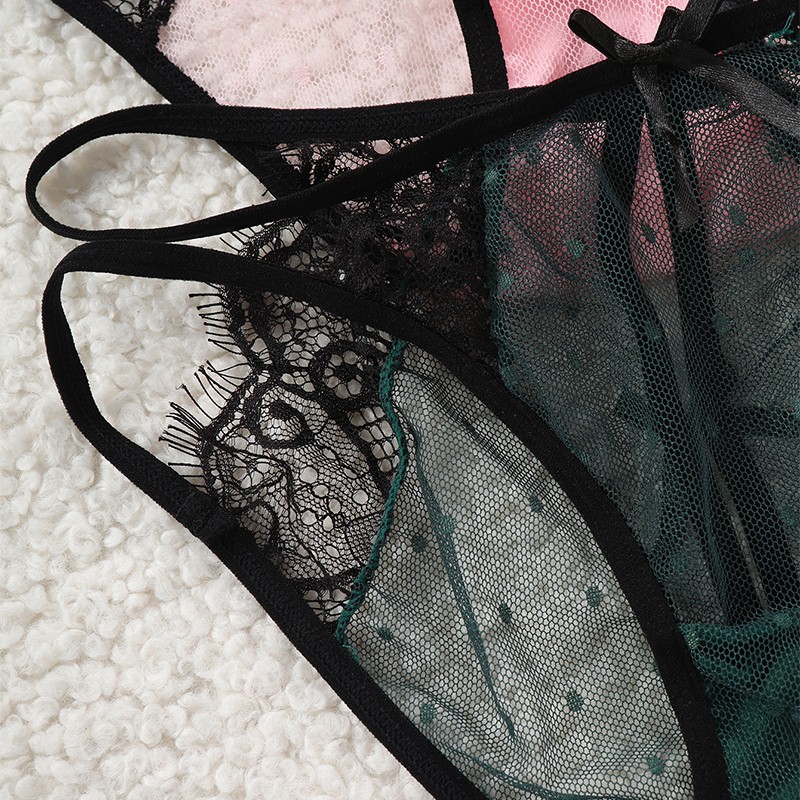 4 Pack Lot Sexy Womens See Through Lace Panties Underwear Lingeries Sheer Briefs