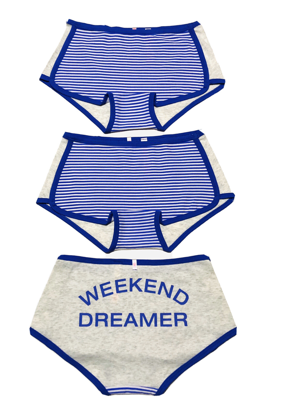 Pink Victoria Secret Boy short Boxer Weekend Dreamer In Lilac & grey 3 x Pack