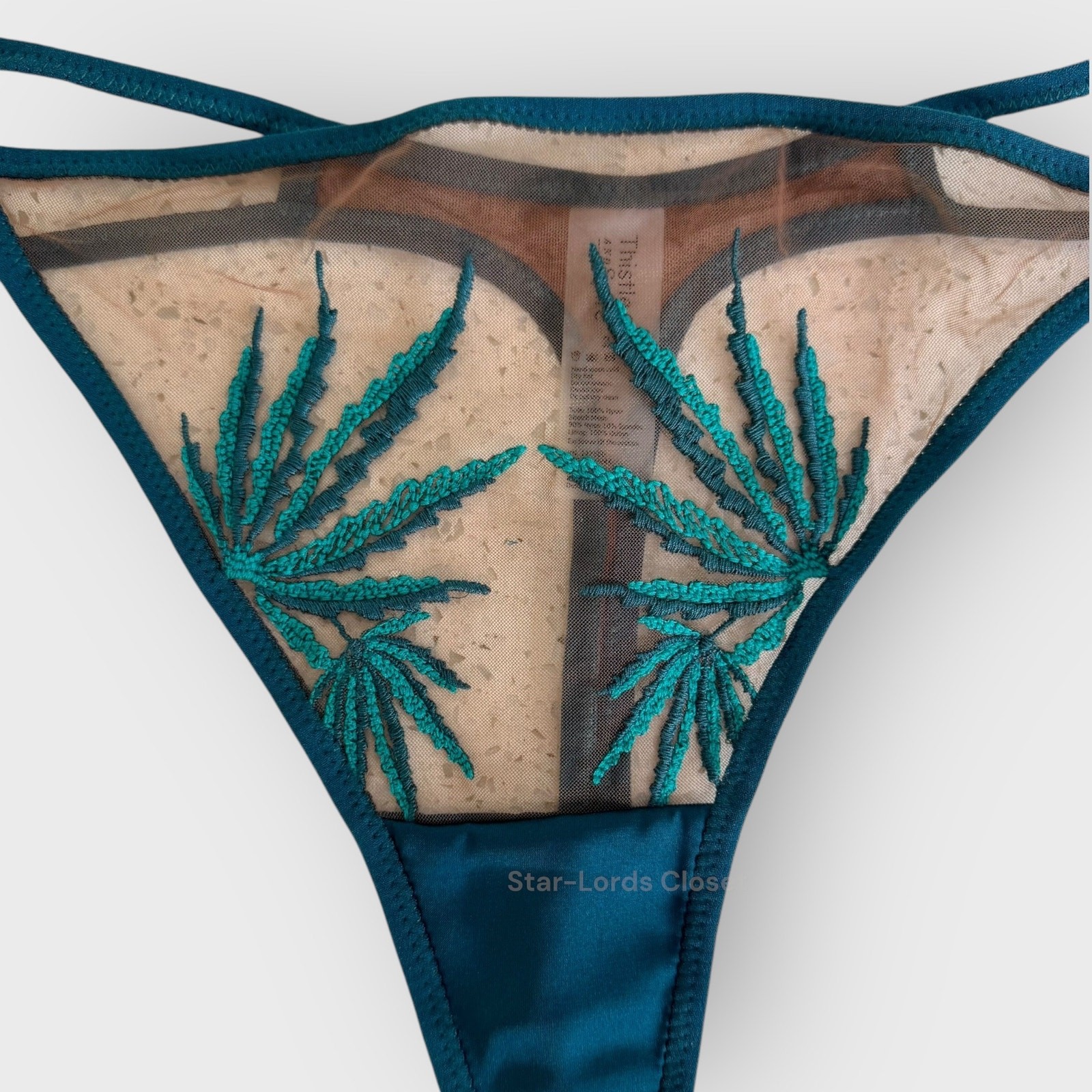 Thistle & Spire Brooklyn Haze Thong Plus 2X Emerald Espresso Sexy Goth