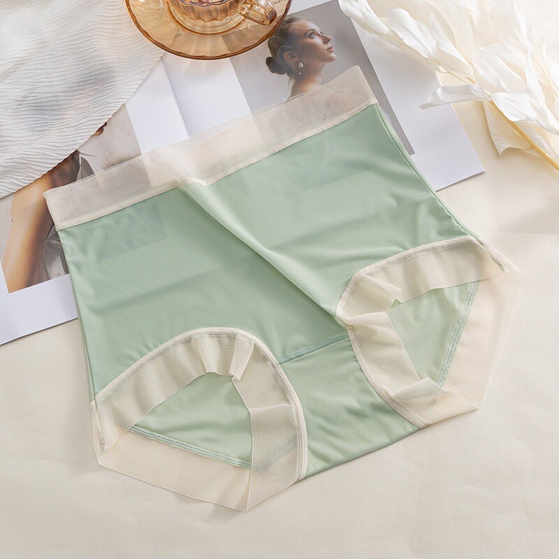 3 Pairs Women Facial Mask Underpants Non Marking Ice Silk Quick Drying Underpant