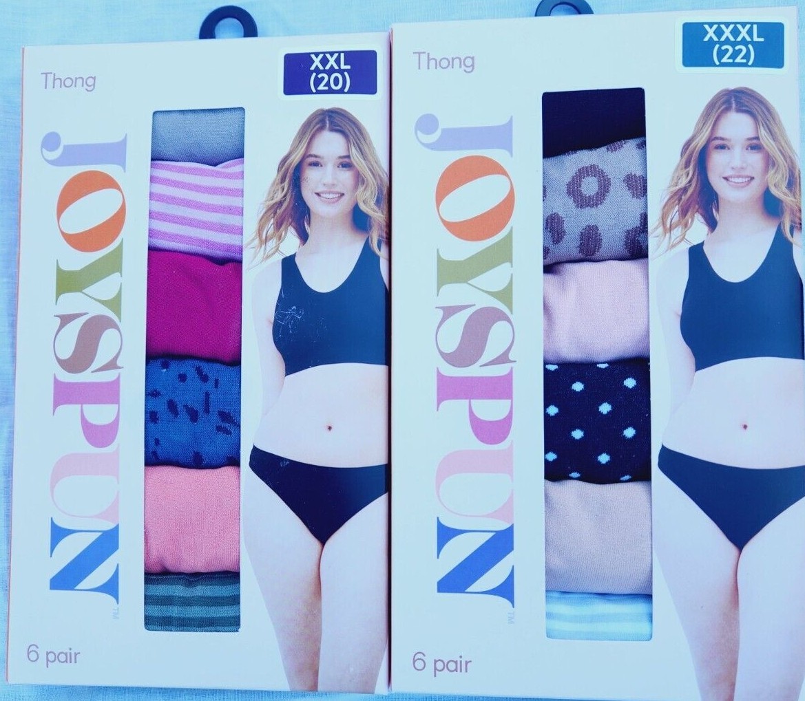 Women’s Joyspun Thong – 6 Pack – Various Colors & Sizes – Free Shipping – NIP
