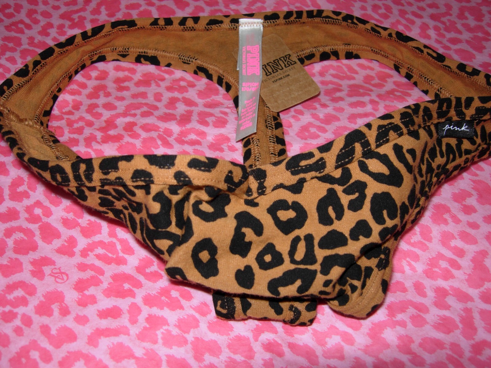 Victorias Secret PINK Sexy Thong String V-Cut LOGO Cheetah Animal XS S M XL XXL