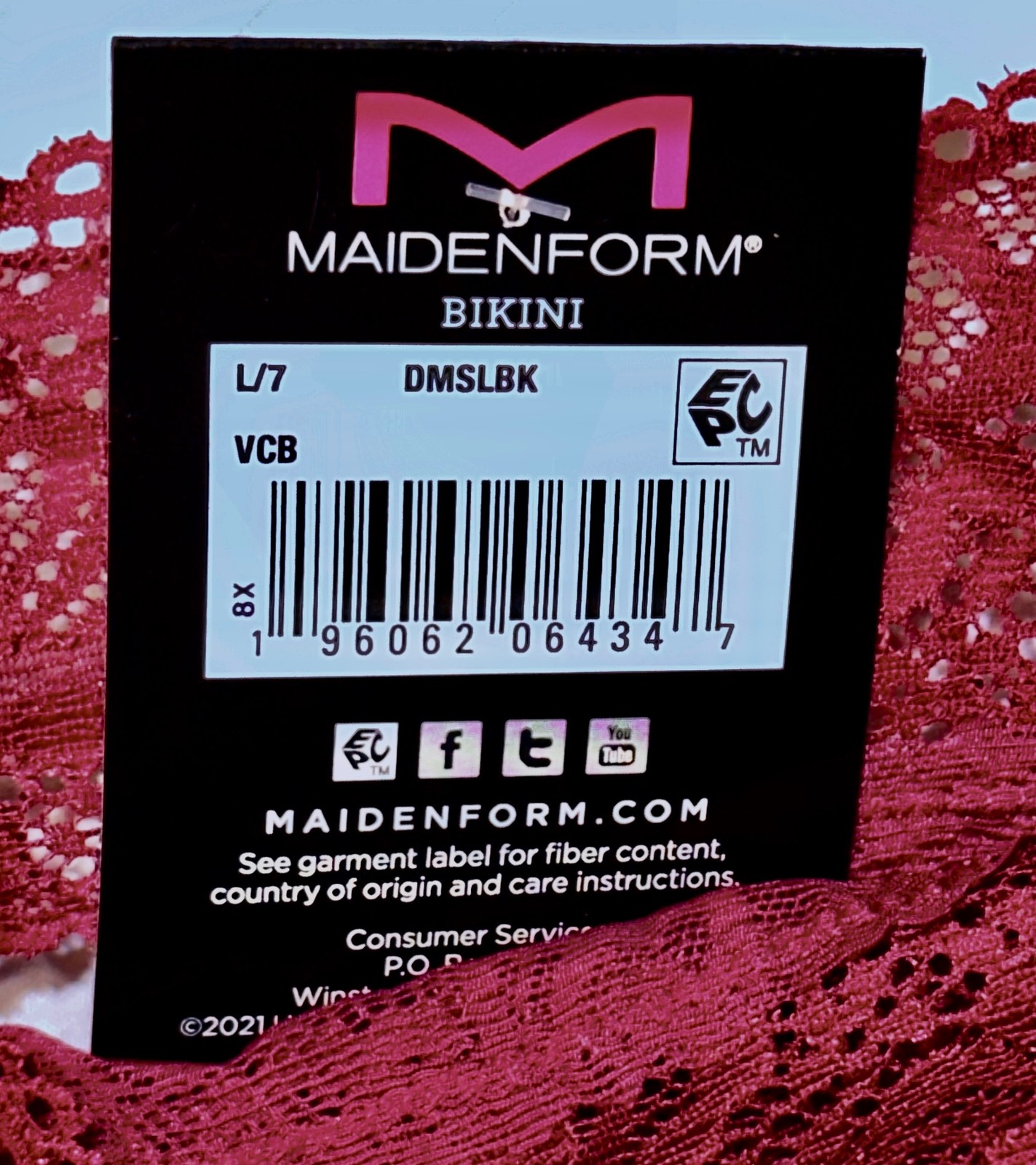 MAIDENFORM Luxurious Stretch Lace Spice Red V Waist Bikini Panty Womens S M L XL