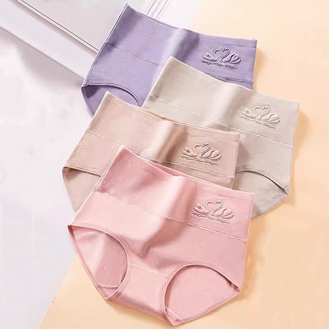 High Waist Cotton Panties M-5XL Body Shaper Panties Women Underwear 4pcs Set