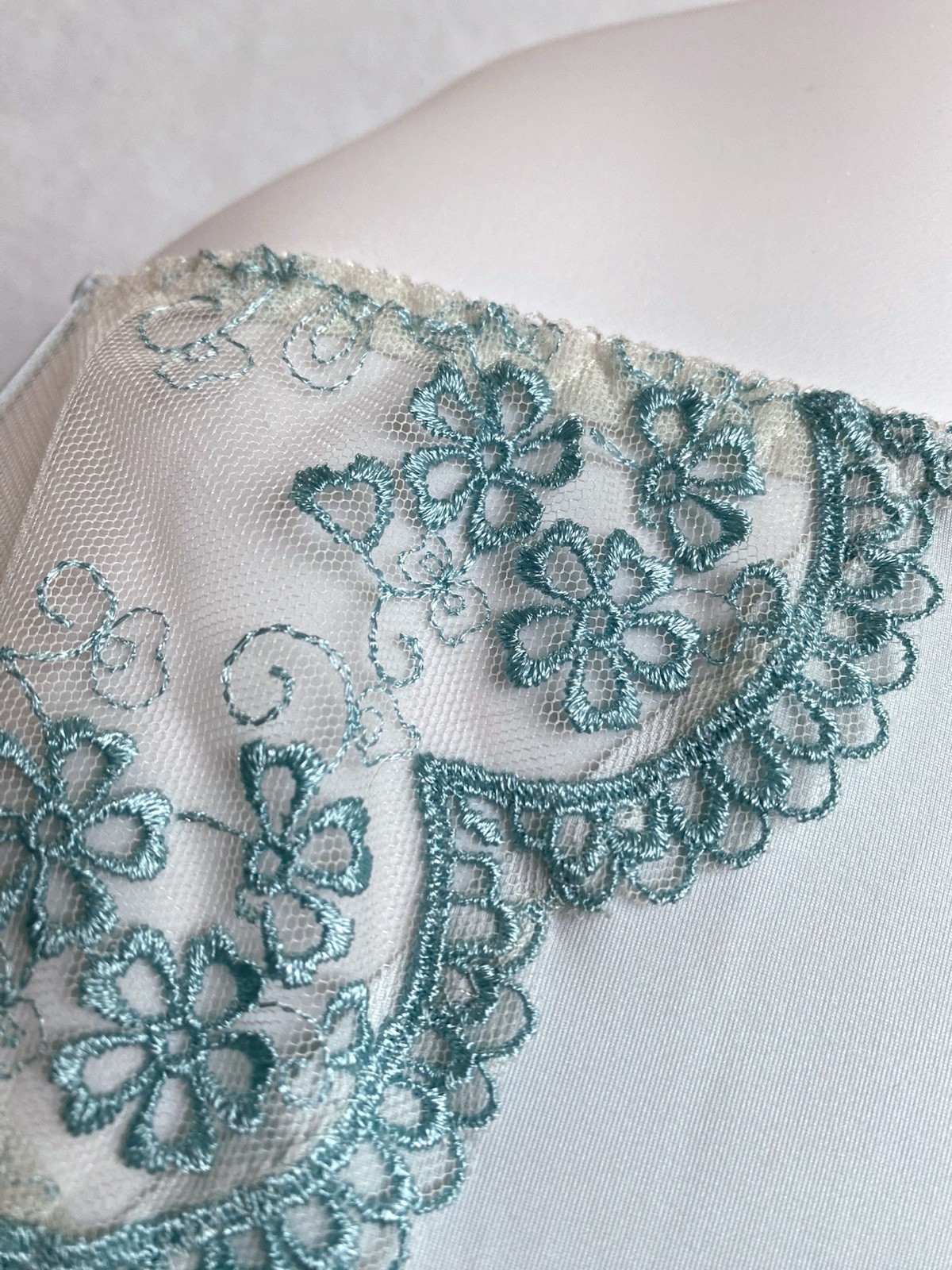 US-L/JP-3L Japanese Brand Elegant Floral Embroidery Smooth Nylon Panty