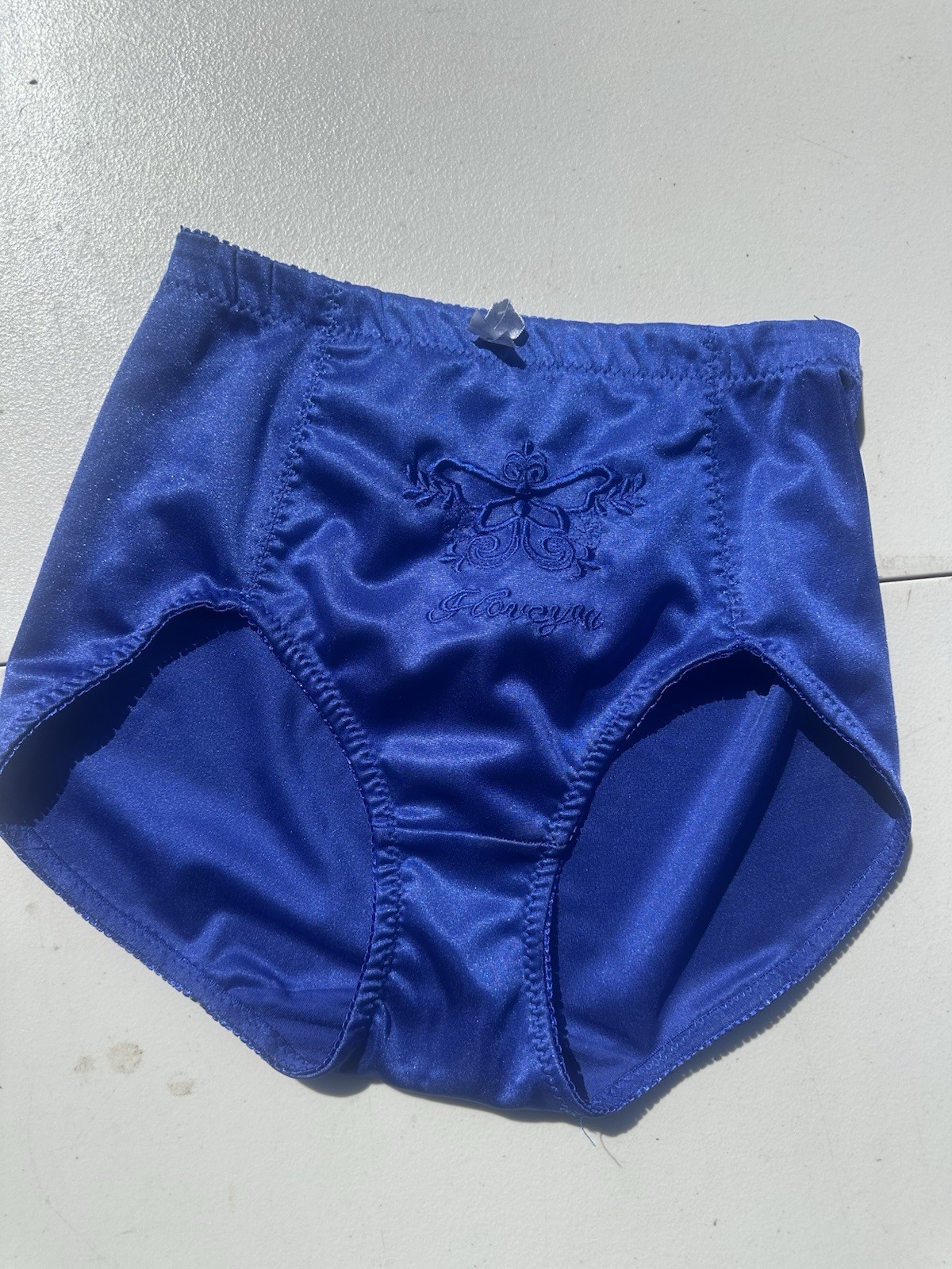 Women Panties,Briefs Size M. Blue Soft shiny Satin vintage
