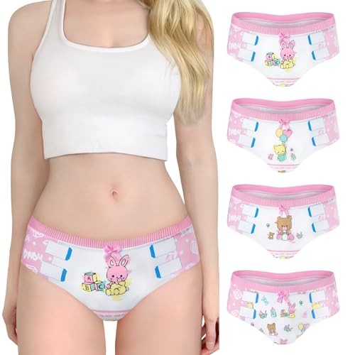Women’s Soft Cotton Hipster Briefs Babydoll Baby Cuties ‘Oopsie’ Small Pink