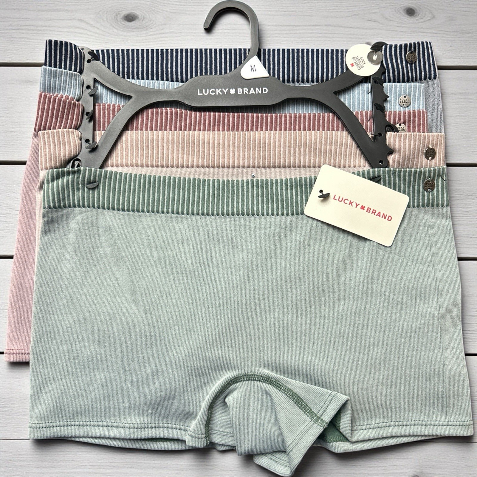 LUCKY BRAND~5 PCK SEAMLESS BOYSHORTS~MULTICOLOR~REGULAR ~ALL SIZES~GREAT FIT!
