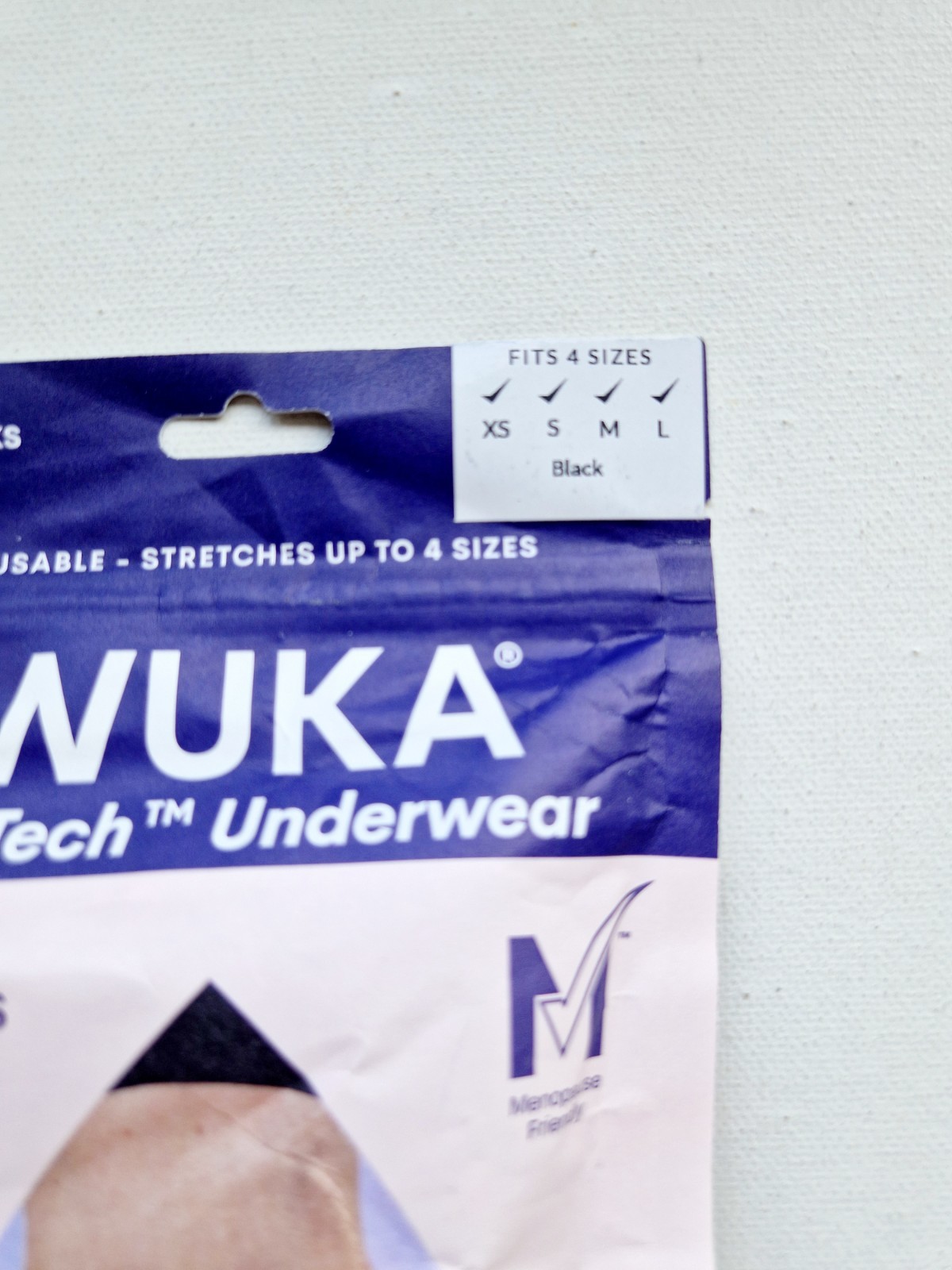 WUKA Ladies Stretch Seamless Period Pants Midi Brief Black Size 1, fits UK 6-14