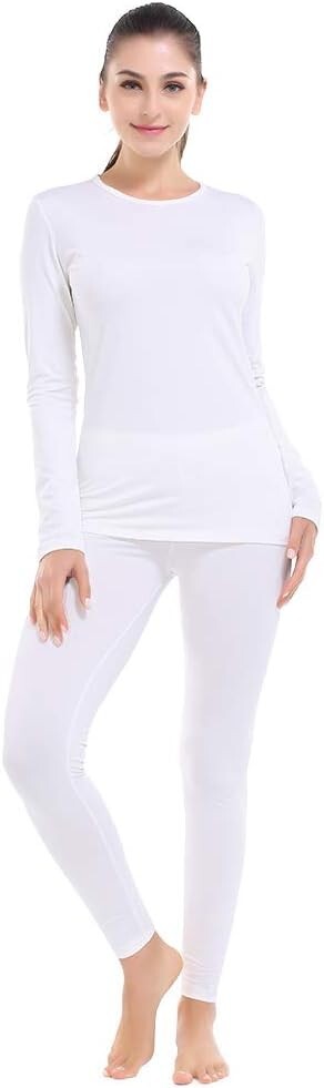MANCYFIT Thermal Underwear for Women Long Johns Set Fleece Lined Ultra Soft L