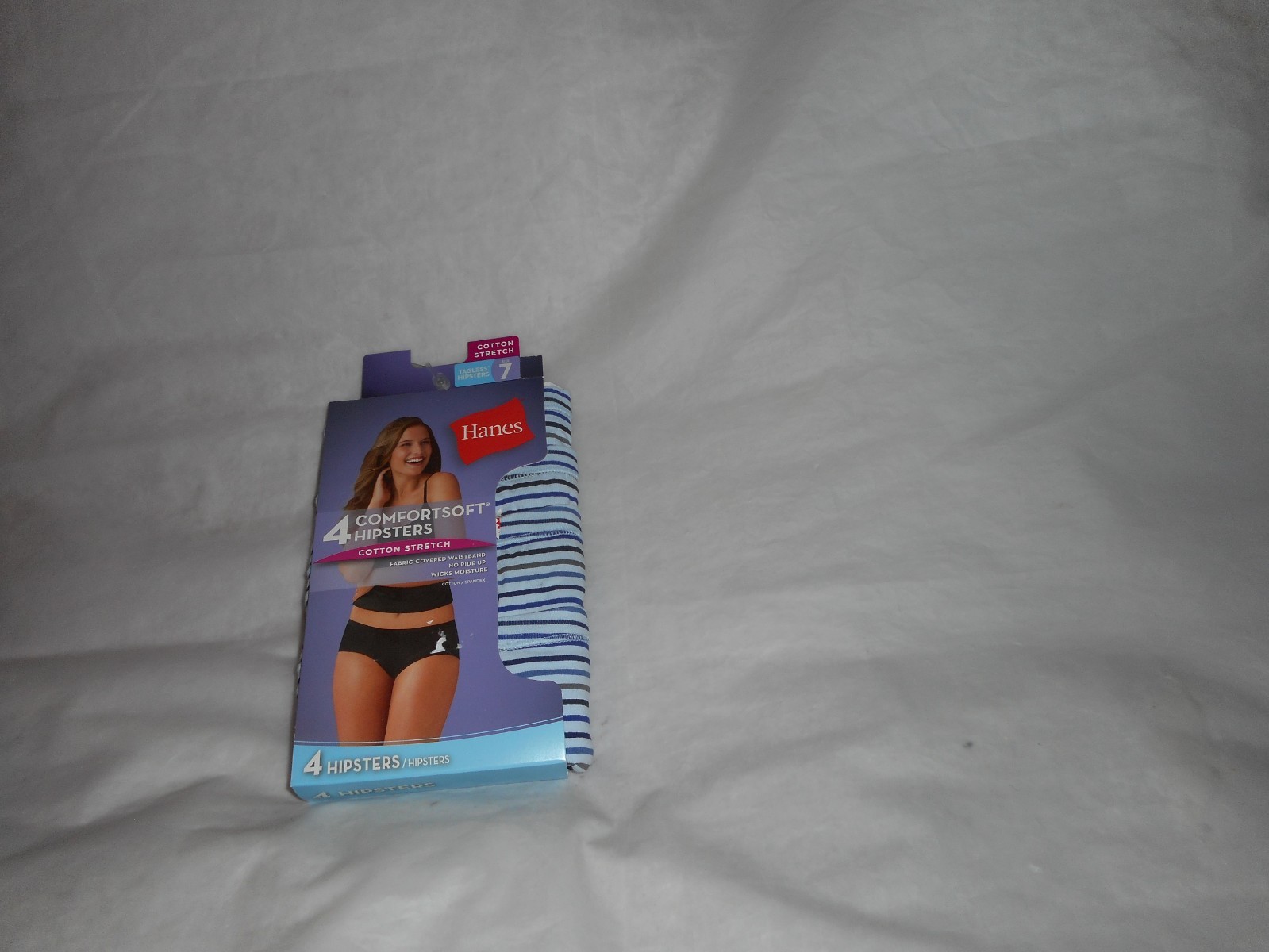 Hanes 4 Pack Comfortsoft Blue Stripe Multicolor Women Hipster Panty 7/Large & 9
