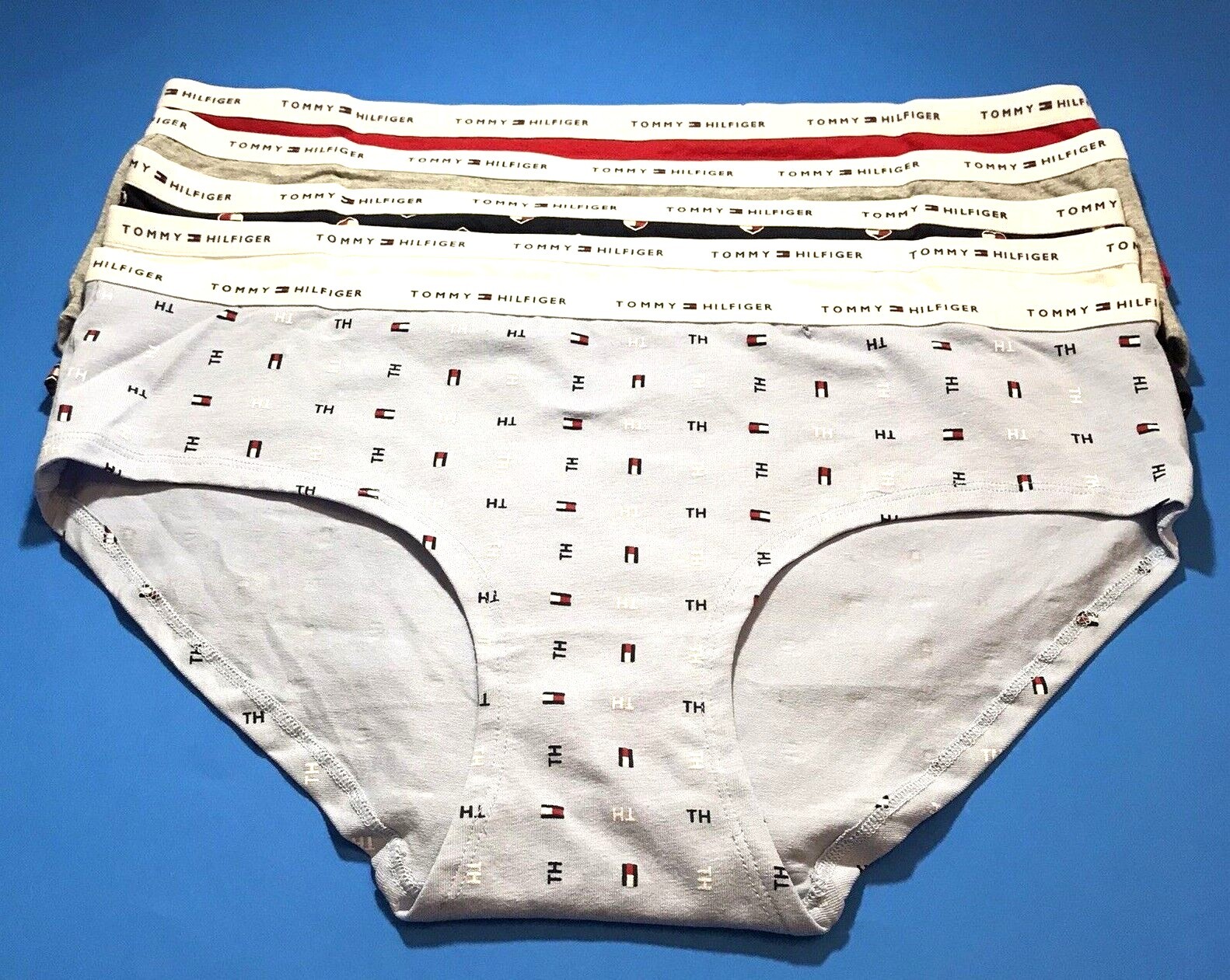 Tommy Hilfiger XLG Hipster Women’s Cotton Panties -5 Pack- Hole-See Description