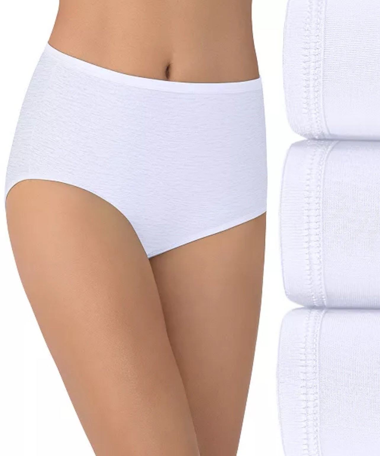 Vanity Fair Women’s Illumination Brief Panties, 3 Pack – Star White, 8