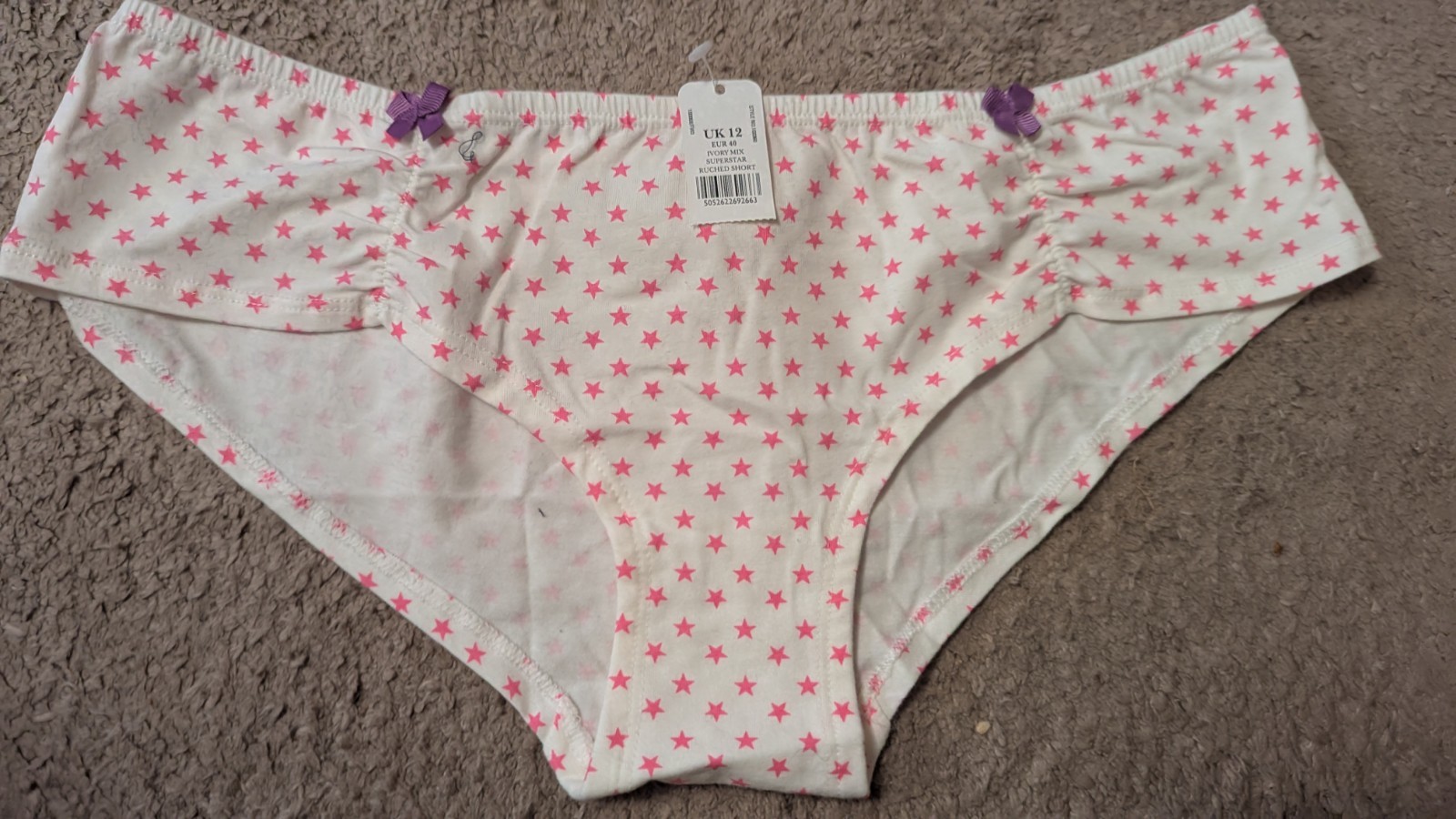 BOUX AVENUE IVORY MIX SUPERSTAR RUCHED SHORTS SIZE UK 12 NEW RRP £10 BARGAIN