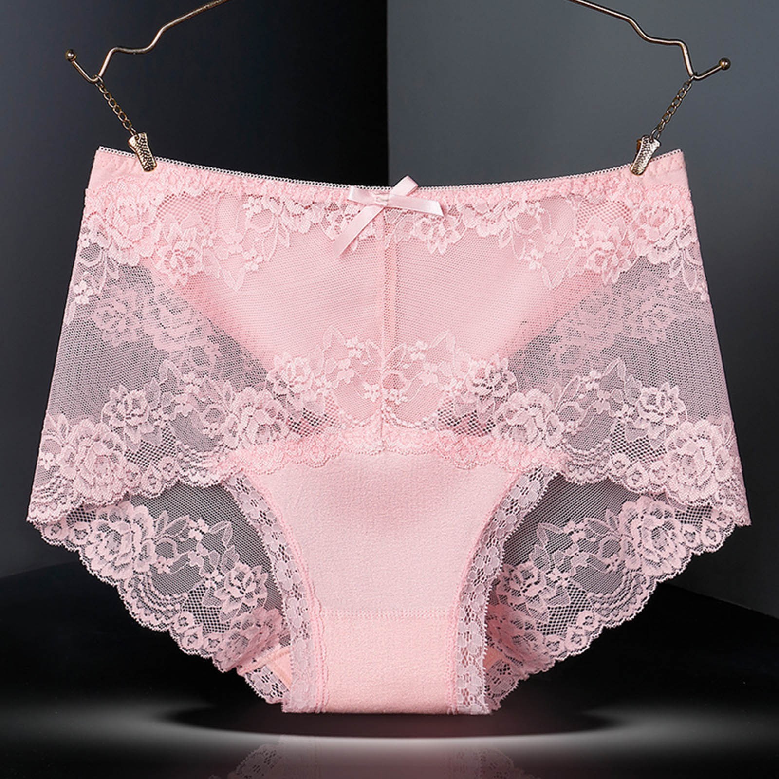Women Mid High Waist Lace Panties Tummy Control Butt Lifter Seamless Briefs Sexy