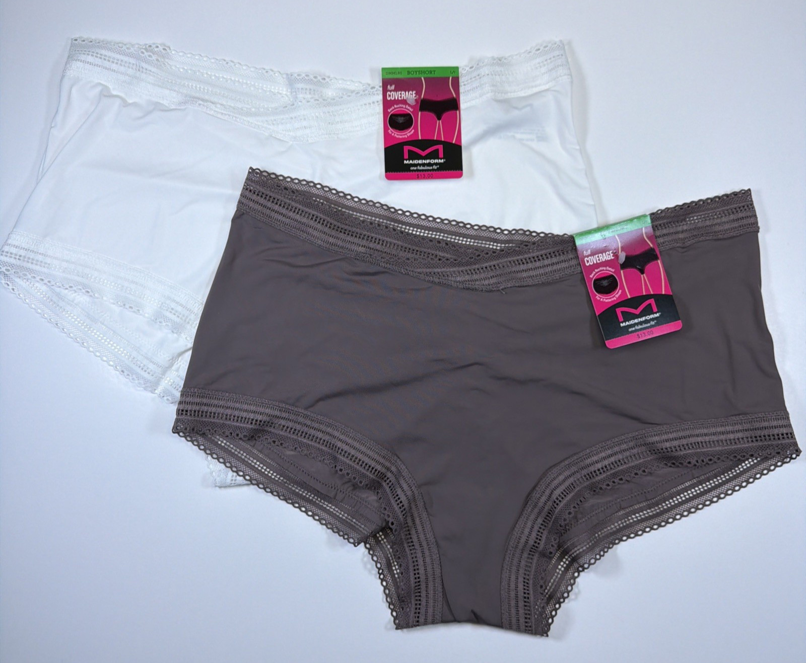 Maidenform One Fab Fit Boyshort Full Coverage 2 Pack L/7 DMMLBS New