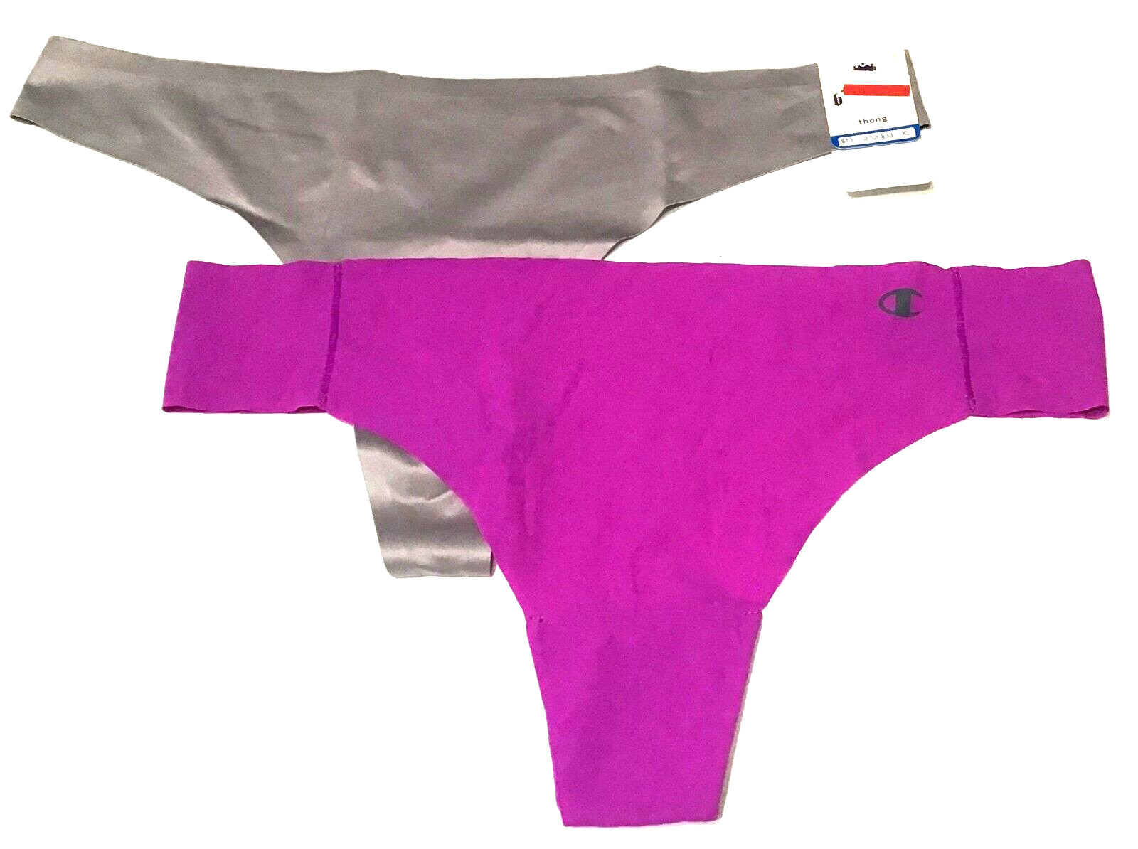 XL – NWT b.tempt’d no show gray, Champion Purple thong panties (XL132)