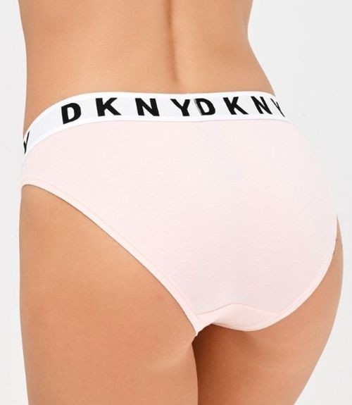 NWT DKNY DK4513 Cozy Boyfriend” Low-Rise Logo Cotton / Modal Bikini Baby Pink L