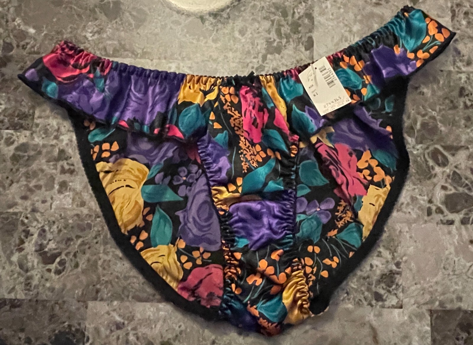NWT UNBRANDED LARGE SMOOTH PINK ORANGE PURPLE FLORAL ROSE VINTAGE RARE PANTIES