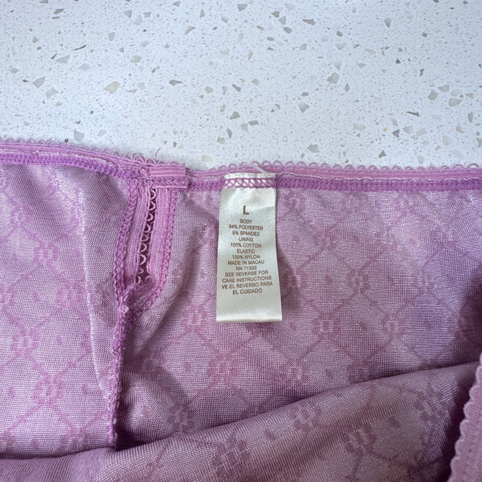 Simple Pleasures Mauve Purple Lace Keyhole Boyshort Panties Size L NWT