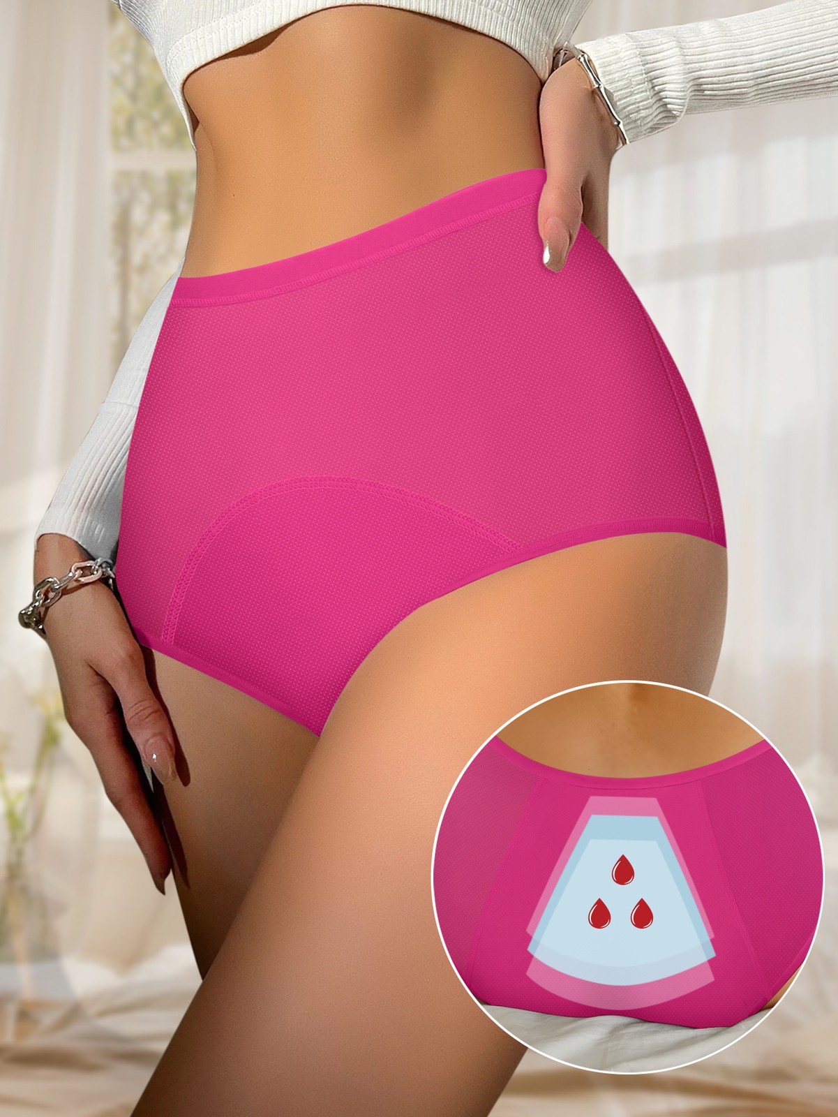 4Pack Waterproof Lady Pant Knickers Breathable Reusable Period Panties Underwear
