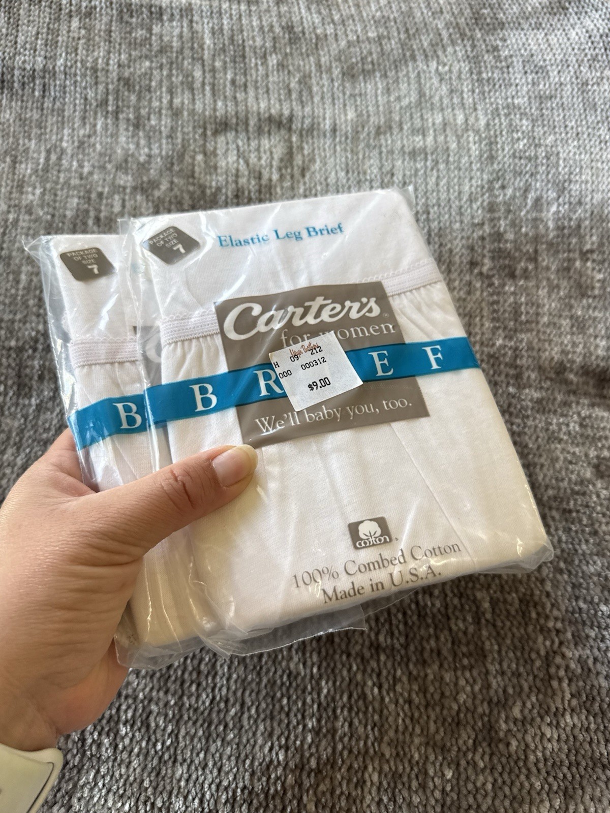 Vintage Carter’s For Women Briefs Underwear NOS 100% Cotton Size 7 – White 4 pcs