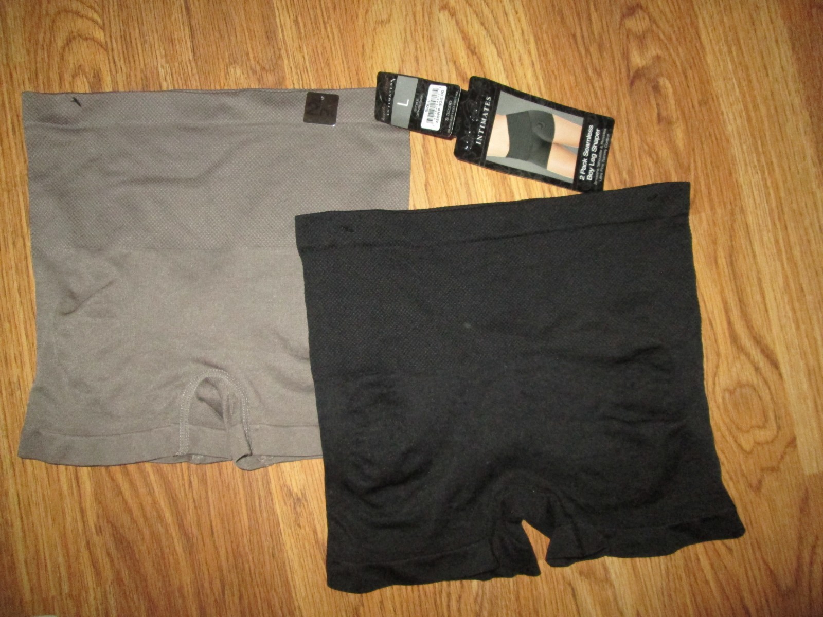KATHY IRELAND INTIMATES 2 pk seamless boy shorts shaper tummy control L Lg NEW