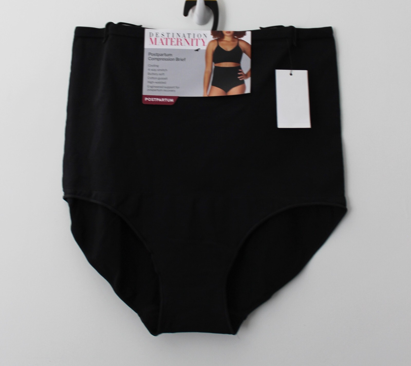 Destination Maternity Womens Cooling Postpartum Shaper Bikini Panty Black Size L