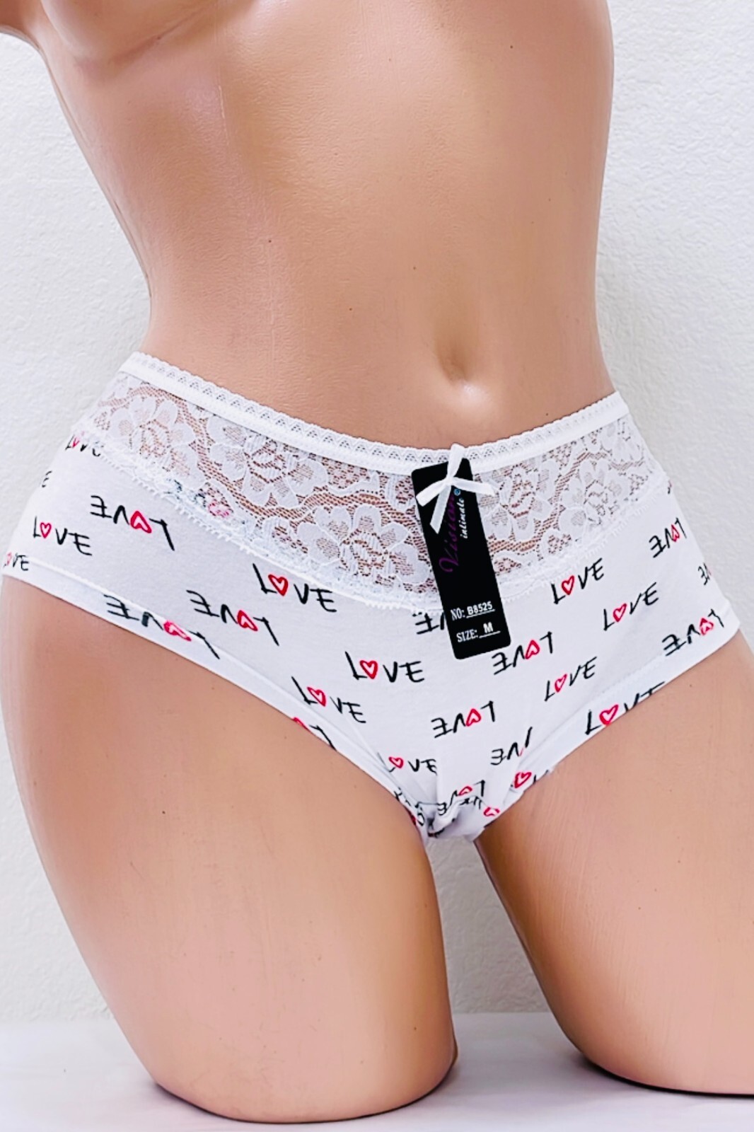 6-12 Boxer Briefs Sexy Women’s Underwear Panties Boyshorts Love Lace SHORT 8525