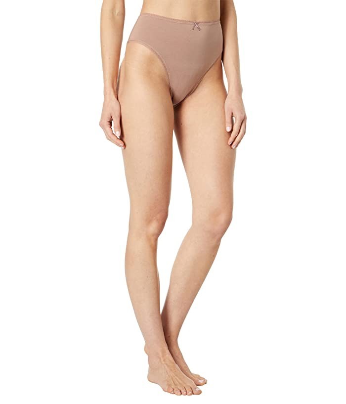 Eberjey L105222 Womens Mocha Pima Everyday High-Waisted Briefs Size S/M