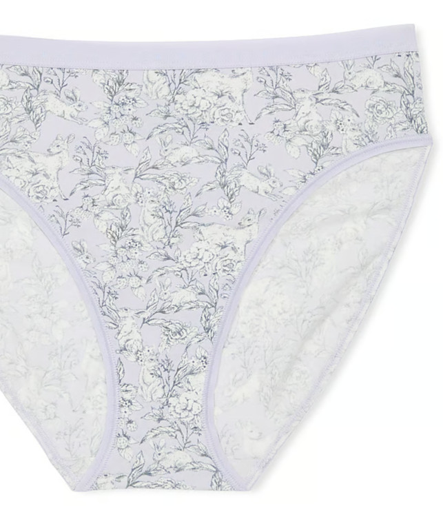 M L XL Lilac Rabbit Deer Cotton Victorias Secret High-Leg Waist Brief Pantie