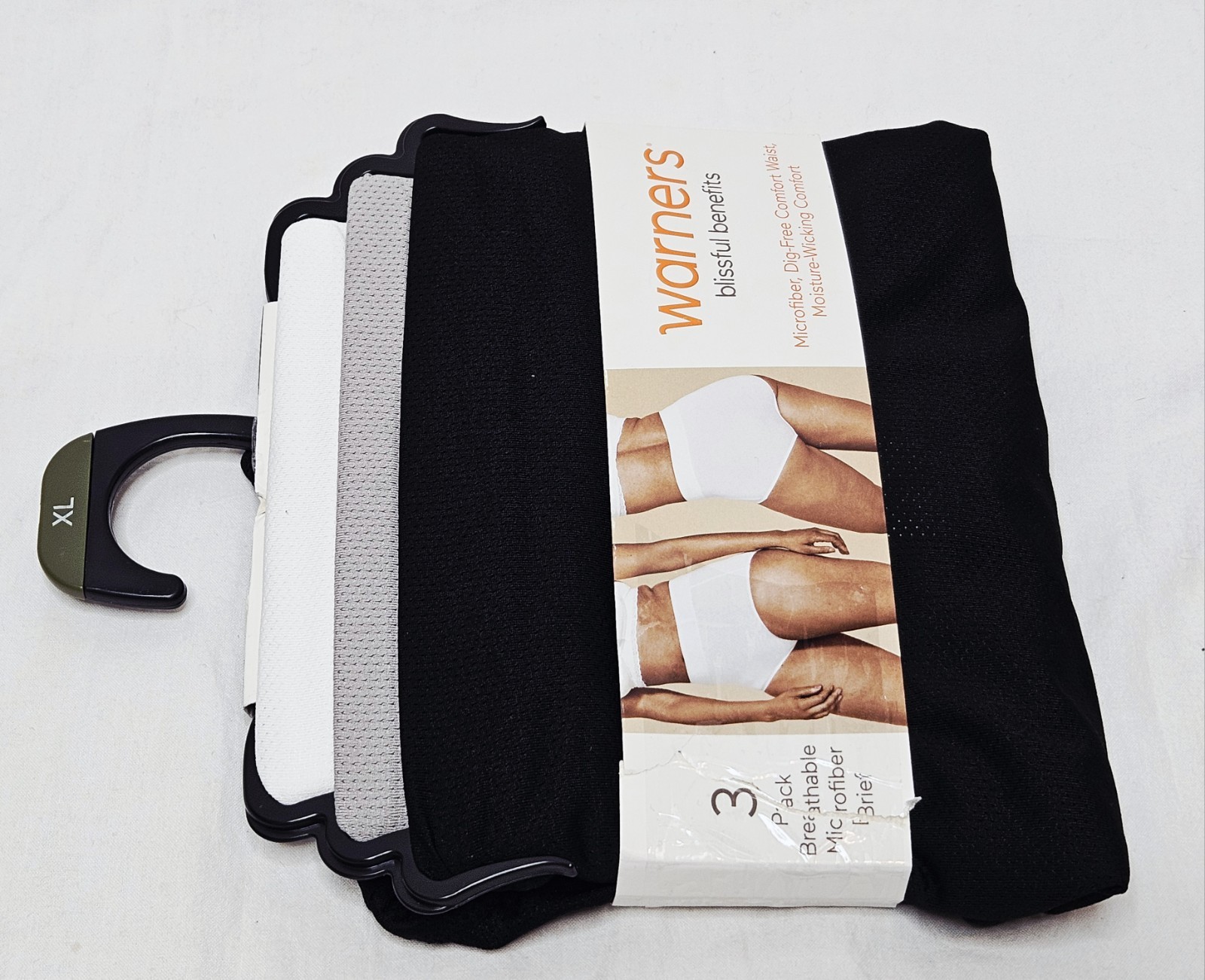 Warners Blissful Benefits Breathable Microfiber Brief 3 Pk Plus Sz XL 2XL or 3XL