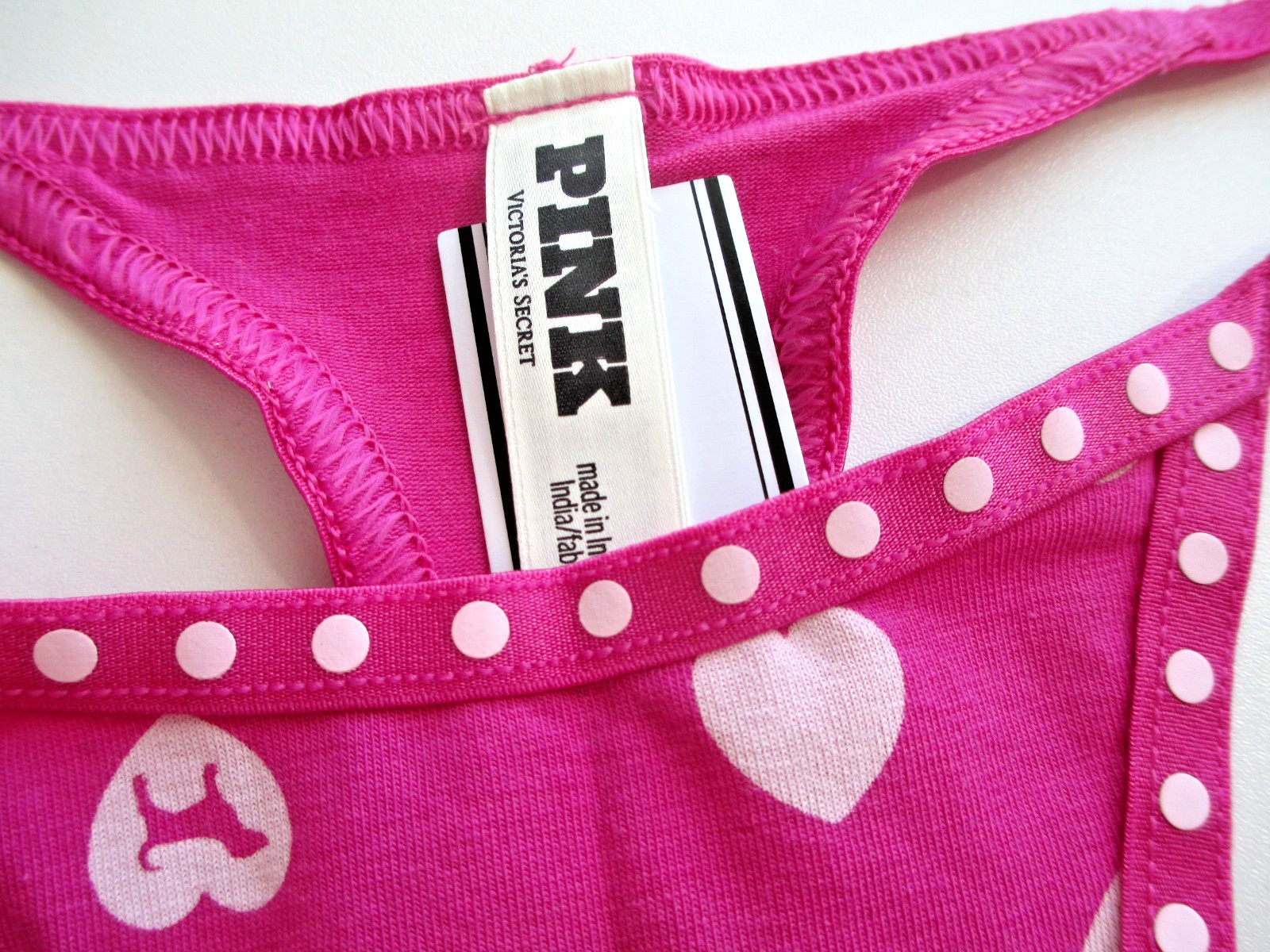 VICTORIA’S SECRET PINK Cotton High Leg Micro Thong Panty S M L XL Pink Polka Dot