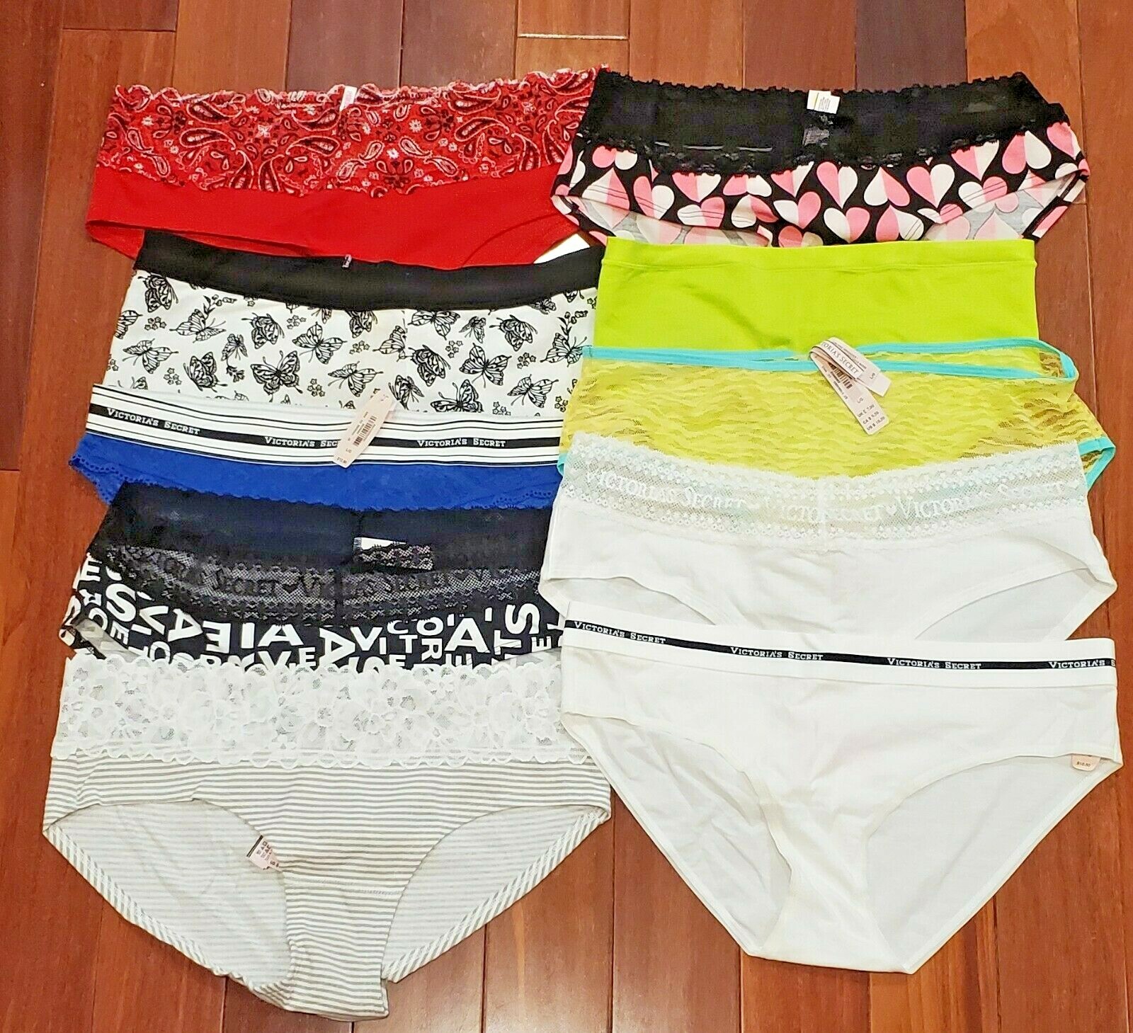 Victoria’s Secret Panties Lot=10 pcs Various Fantastic Unique Underwear M or L
