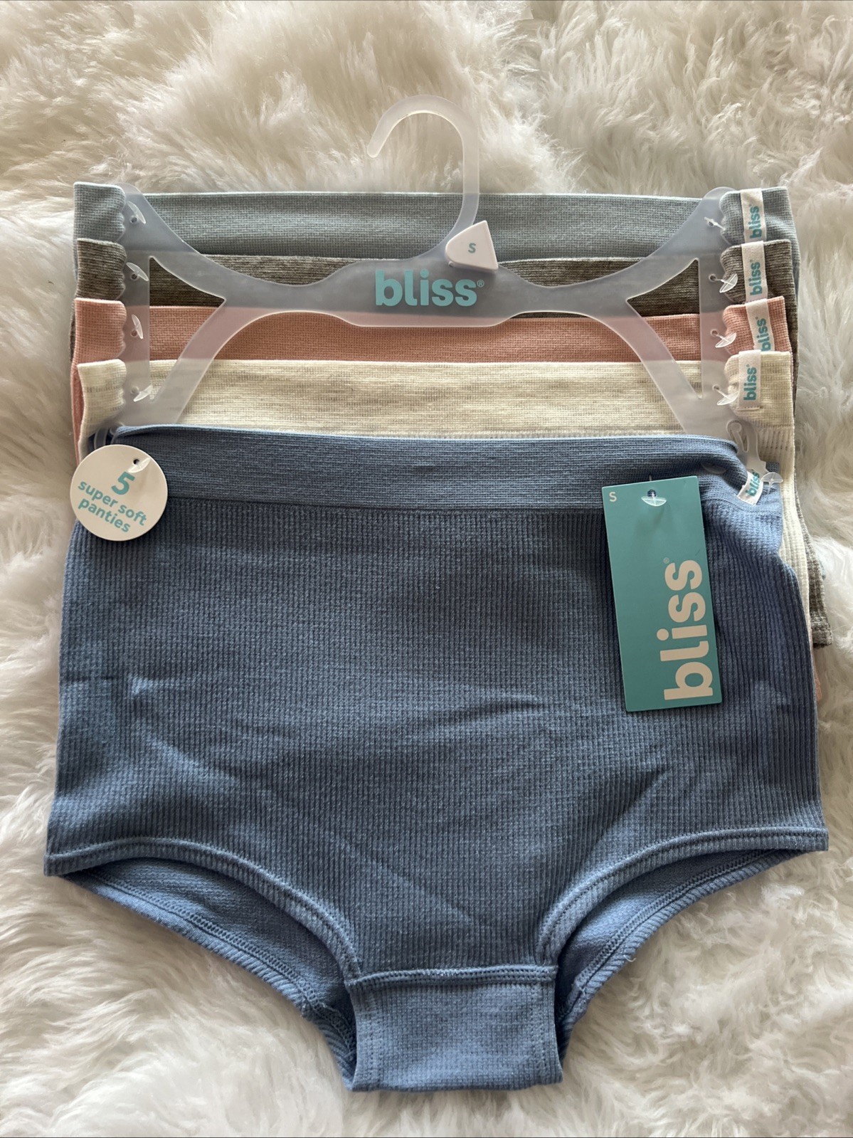 BLISS Hi-Waist Brief 5 Pack/5 Colors Women’s Panties Size Small Underwear