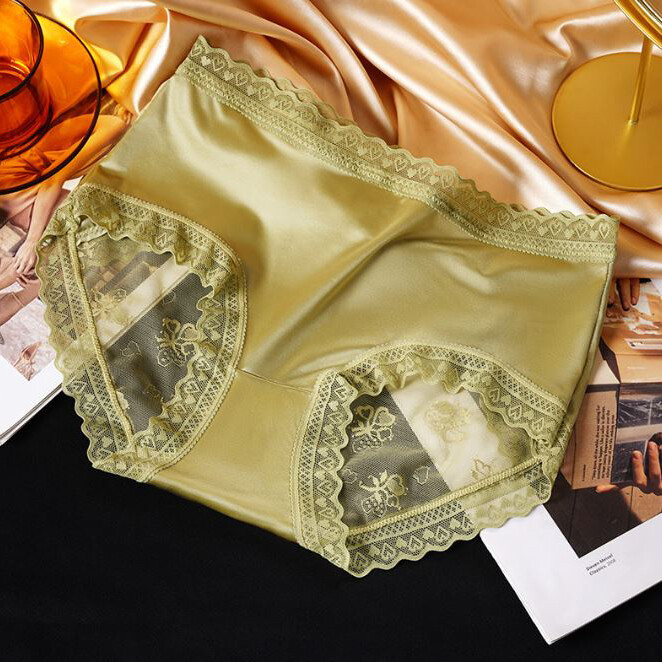 1/6 Pack Lot Womens Sexy Panties Satin Underwear Brief Sheer Back Lace Lingeries