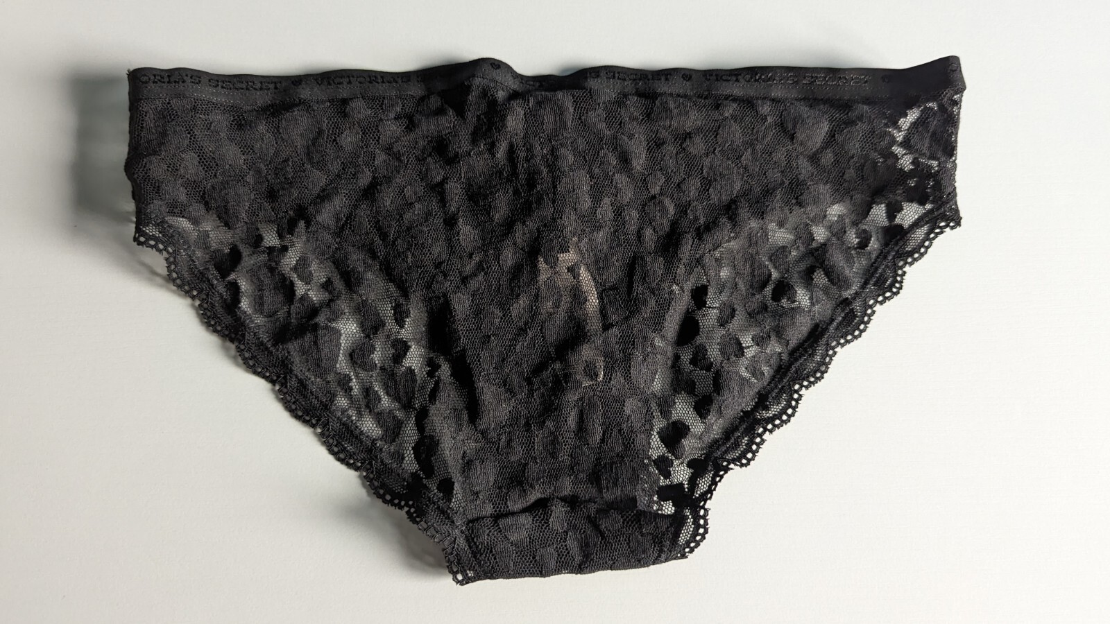 NWT VICTORIA’S SECRET SIZE S BLACK BIKINI HEART POLKA DOT MESH TANGA PANTY 2014