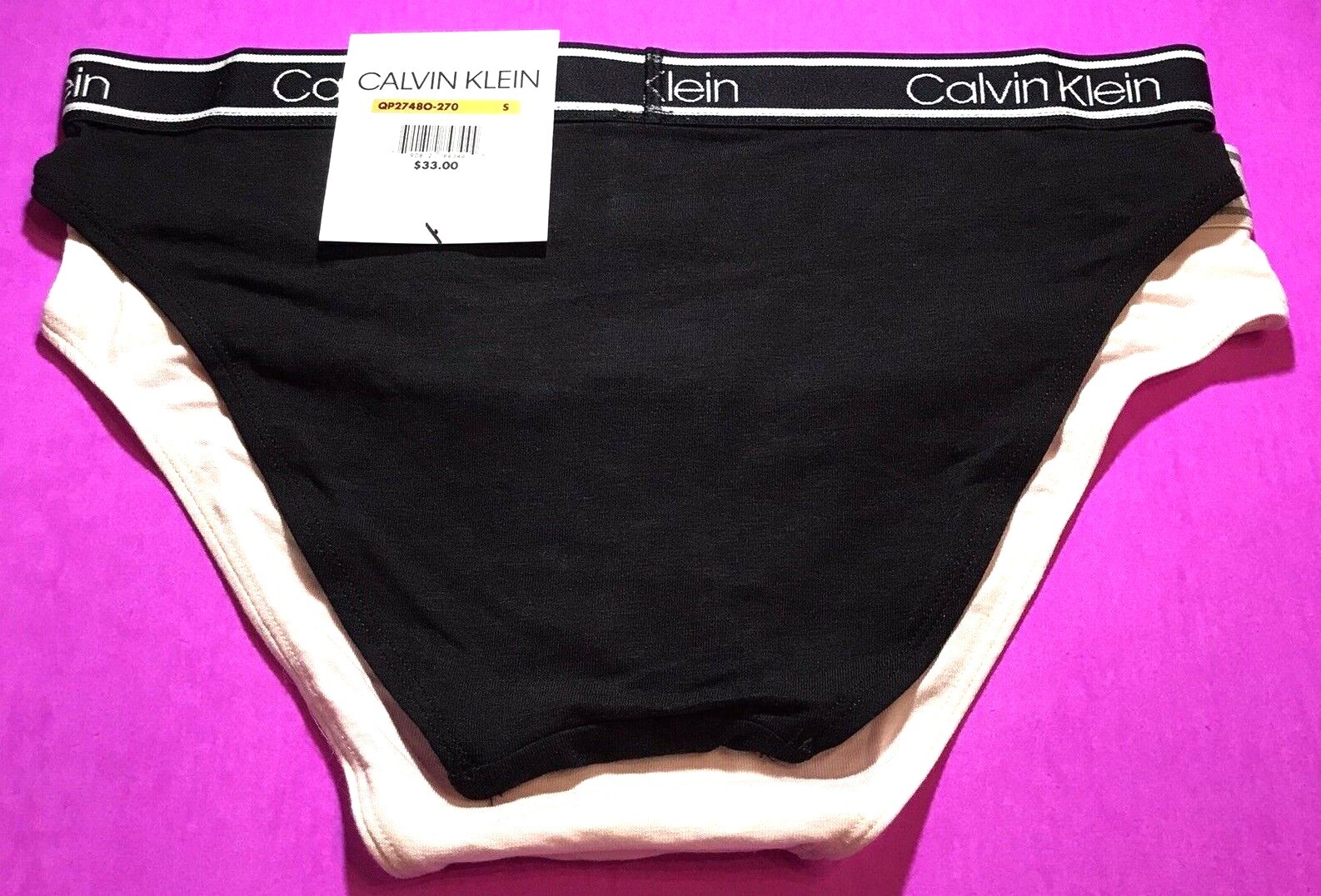 Calvin Klein SMALL Bikini Women’s Cotton Panties -2 Pack-Viscose Cotton Blend