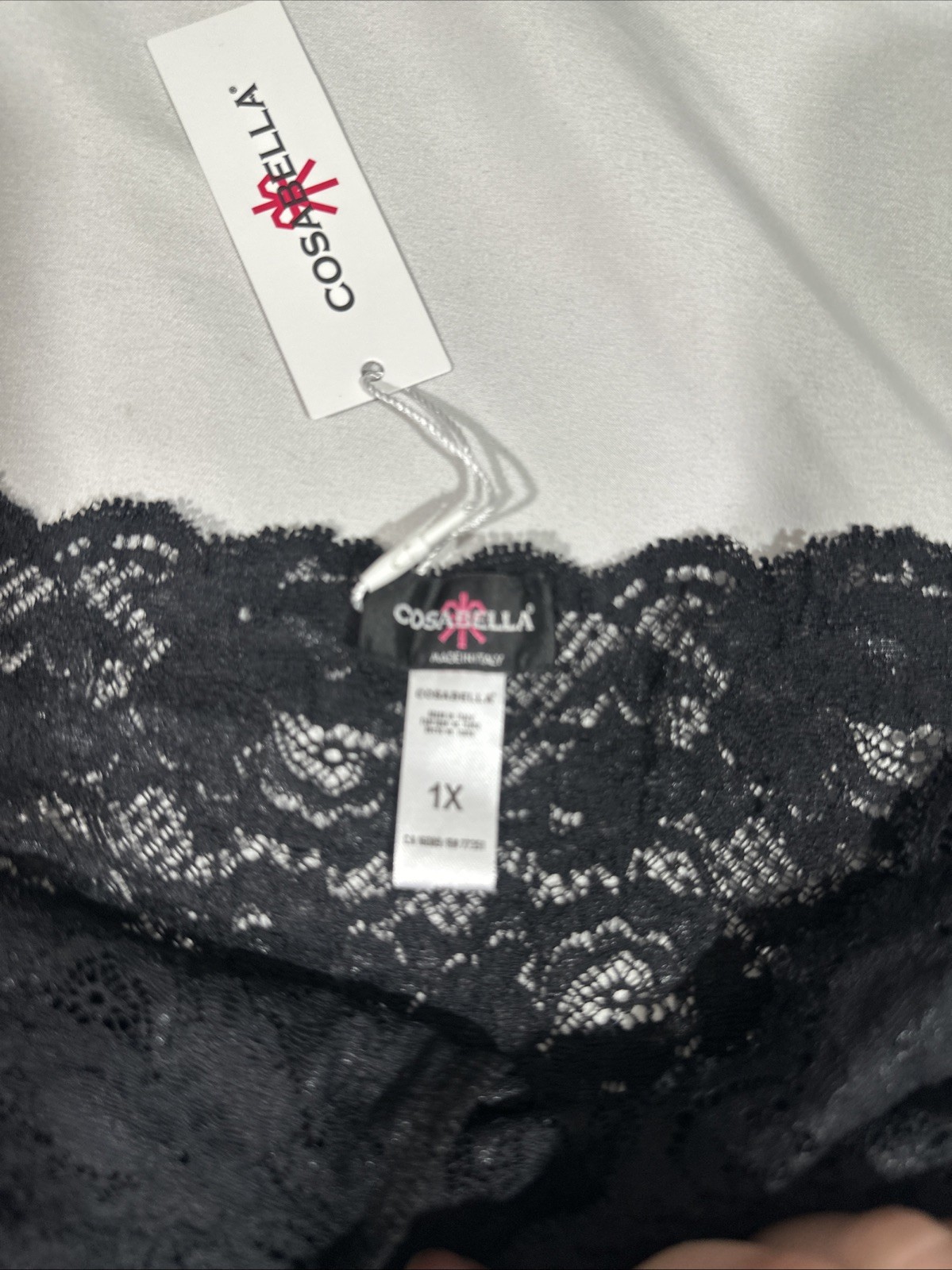 NWT Cosabella [ 3PC – 1X ] Never Say Never Extended Cutie Thong in Black T2184