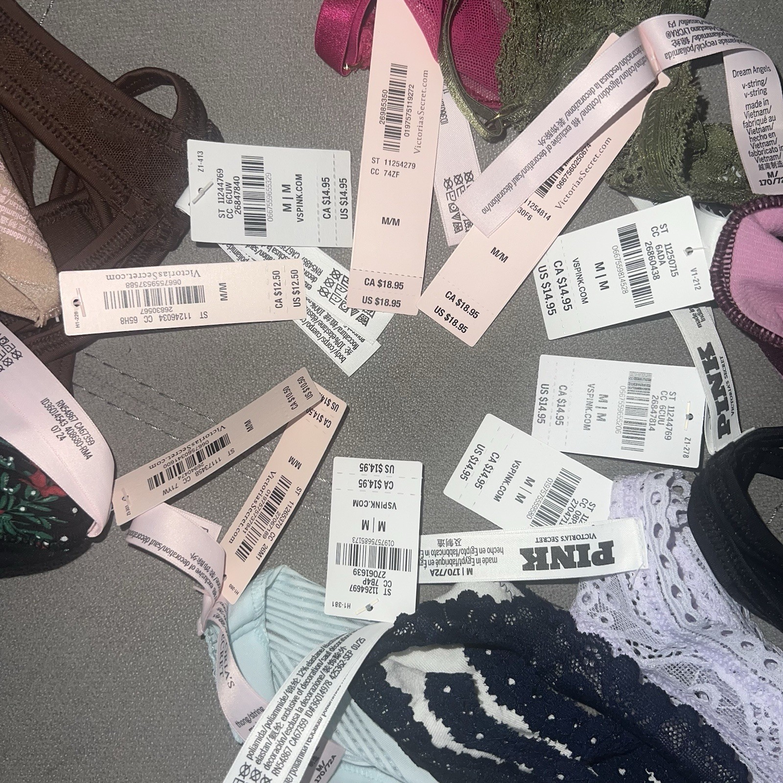 Bundle of 10 Victoria’s Secret Size M Medium Thongs Panty Underwear Panties New