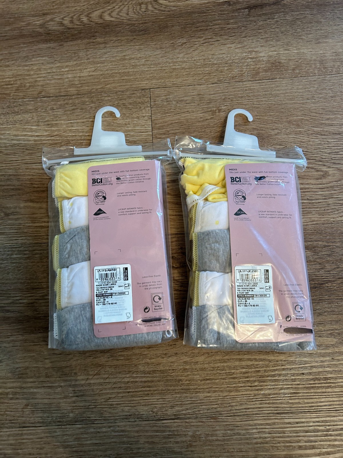 Ex Marks & Spencer Cotton Lycra Midis Midi Knickers 2 x 5 Pack Size 8 FREEPOST