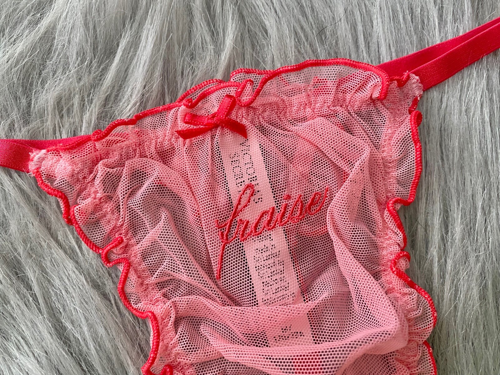 Victoria’s Secret Panties 3 Pack Mesh Ruffled V String Panty XS S M L XL 2XL