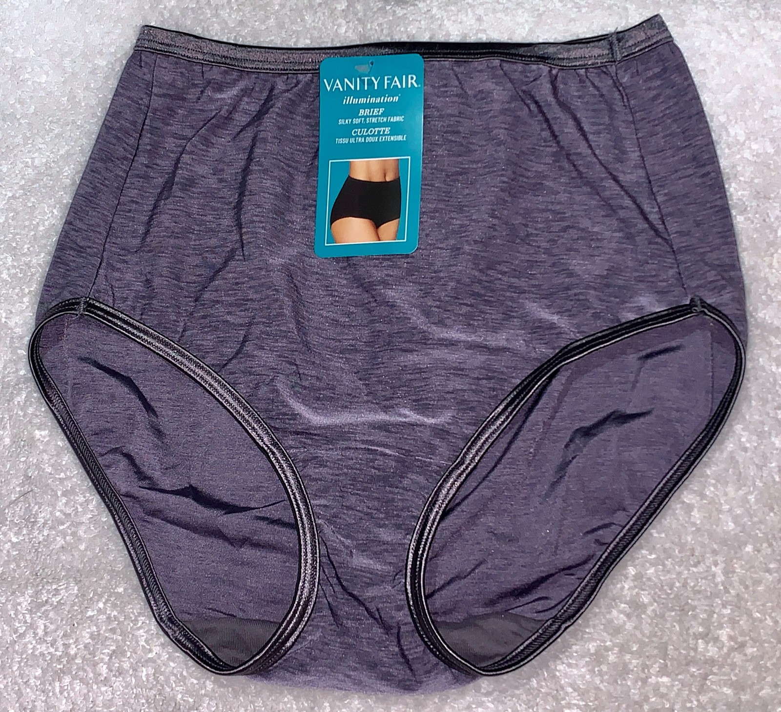 VANITY FAIR Shine Illumination Steel Violet Purple Brief Panty Womens M 6 3XL 10