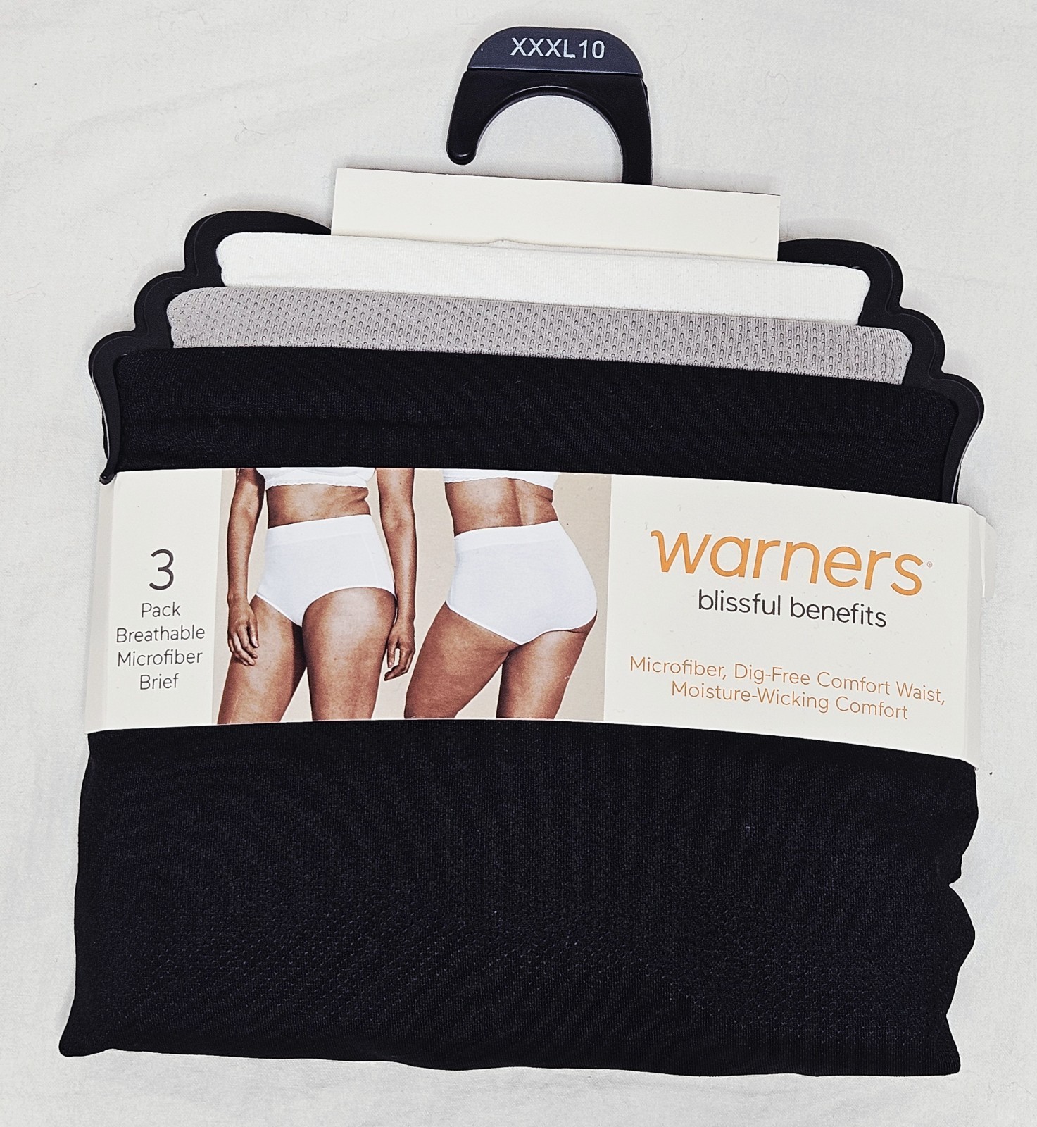 Warners Blissful Benefits Breathable Microfiber Brief 3 Pk Plus Sz XL 2XL or 3XL