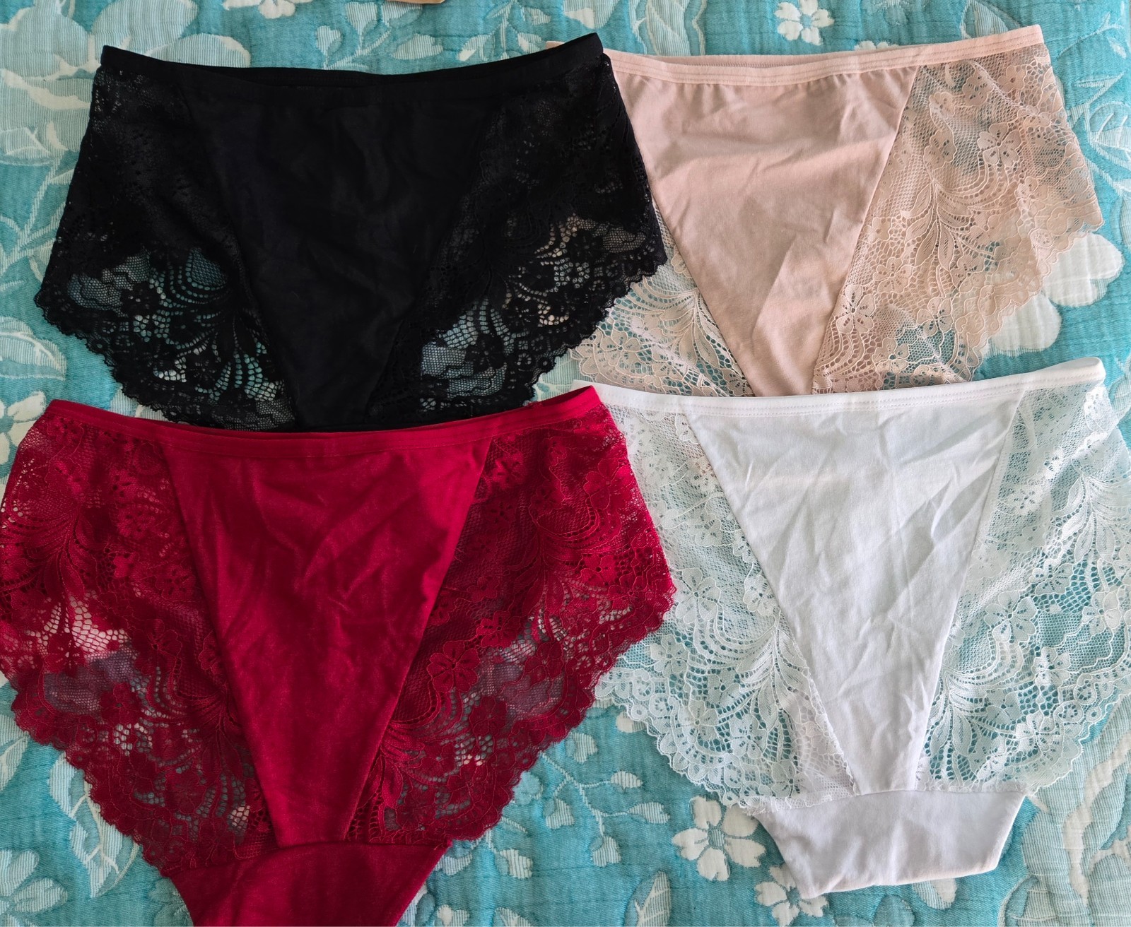 4 Pack Sexy Womens See Through Lace Panties Briefs Underwear Lingerie S