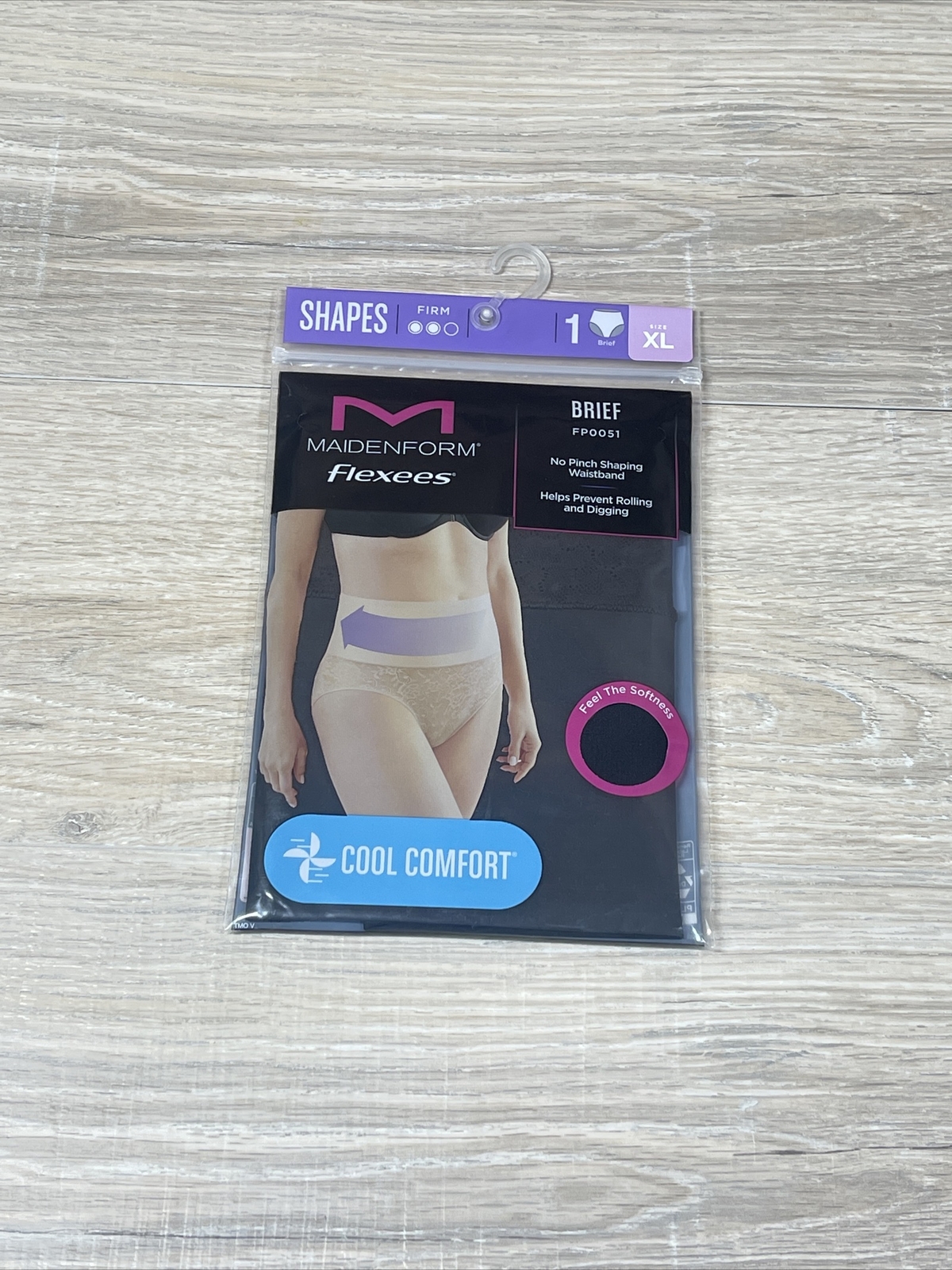 5 Maidenform Flexees Shaping Briefs Firm Size XL #FP0051 Black Cooling Comfort