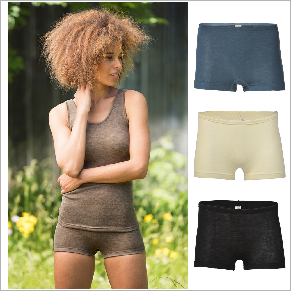ENGEL Women’s Thermal Underwear Boy Shorts, Moisture Wicking 70% Wool 30% Silk