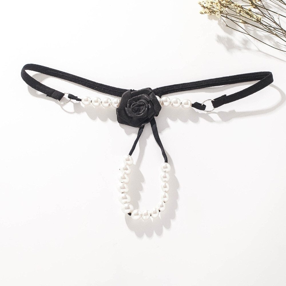 Plus Size Womens Sexy Pearl Panties Crotchles Underwear Thong Lingeries Briefs