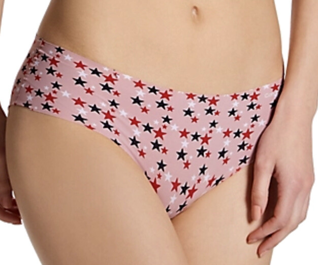 CALVIN KLEIN Invisibles Star Printed Pink Hipster Panty Womens S 5 M 6 L 7 XL 8